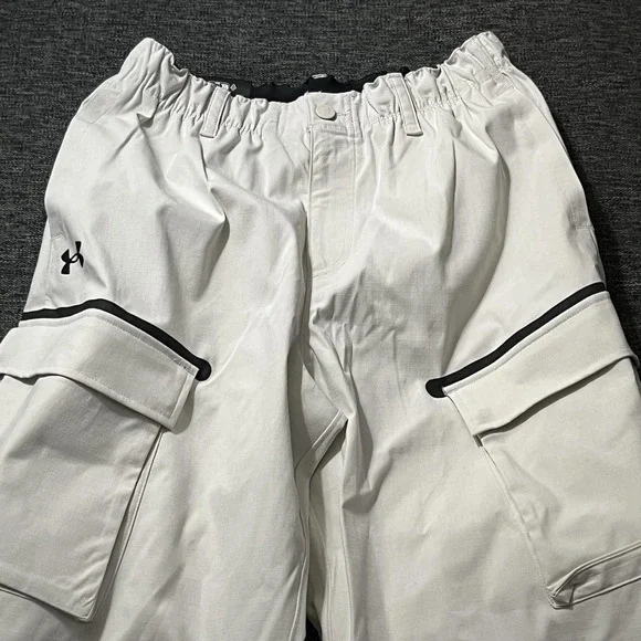 Under Armour Pants Mens Medium White UA Unstoppable Utility Cargo Polyester
